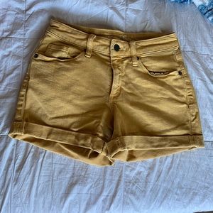 Mustard Yellow Jean Shorts